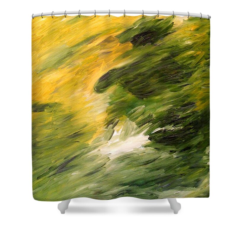 Abstract Shower Curtain featuring the painting Meditation by Randolph Gatling