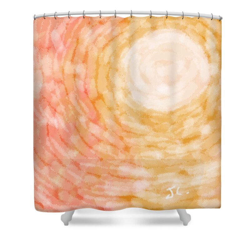 Greeting Cards Shower Curtain featuring the digital art Meeting by Judith Chantler