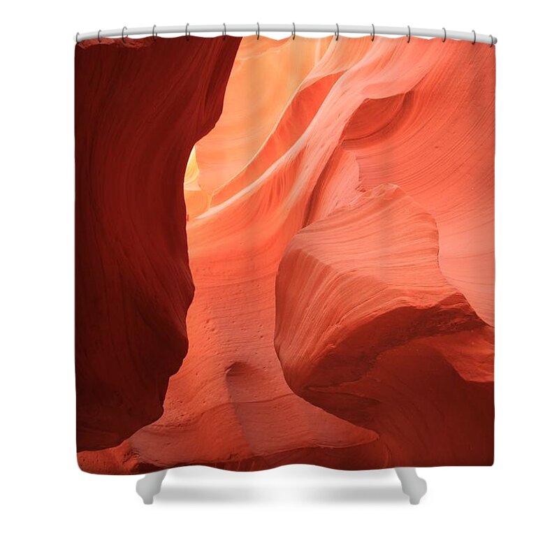 Arizona Slot Canyon Shower Curtain featuring the photograph Meeting Of The Faces by Adam Jewell