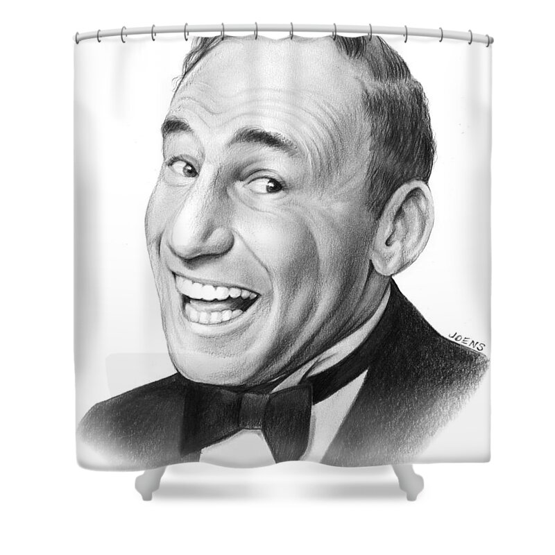 Celebrities Shower Curtain featuring the drawing Mel Brooks by Greg Joens
