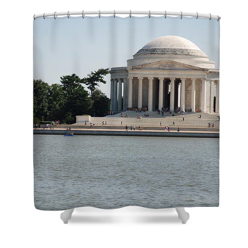 Declaration Of Independence Shower Curtain featuring the photograph Memorial by the Water by Kenny Glover