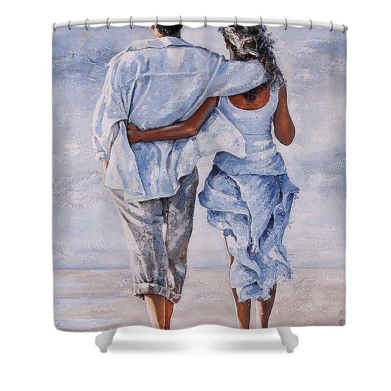 Art Shower Curtain featuring the painting Memories of love by Emerico Imre Toth