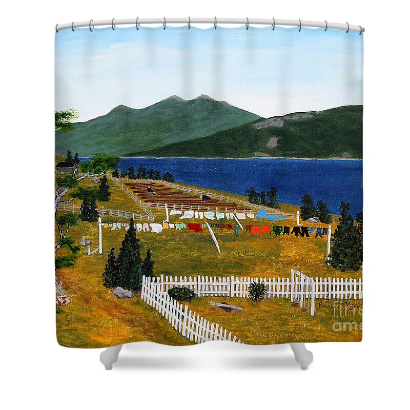 Barbara Griffin Shower Curtain featuring the painting Memories of Monday by Barbara A Griffin
