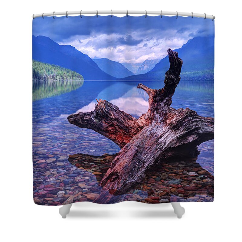 Glacier National Park Shower Curtain featuring the photograph Memory at Bowman Lake by Jaki Miller
