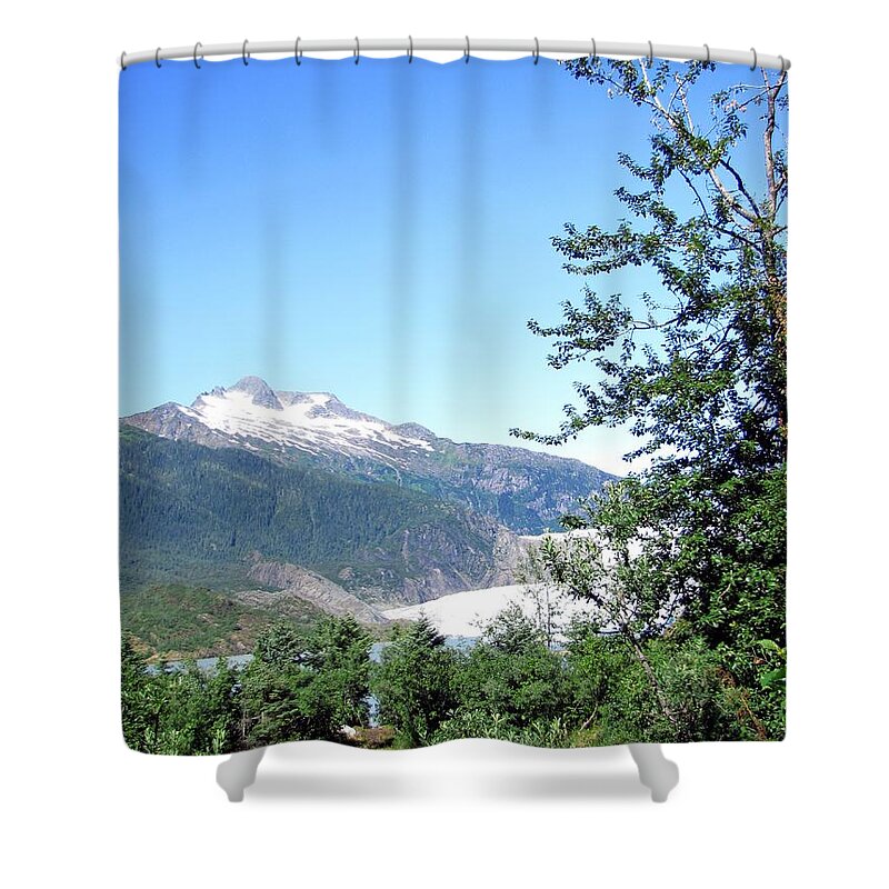 Mendenhall Glacier Shower Curtain featuring the photograph Mendenhall Glacier by Jennifer Wheatley Wolf