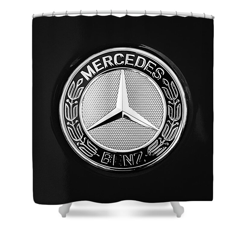 Mercedes-benz 6.3 Gullwing Emblem Shower Curtain featuring the photograph Mercedes-Benz 6.3 Gullwing Emblem by Jill Reger