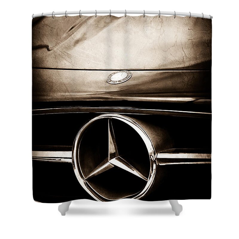 Mercedes-benz Grille Emblem Shower Curtain featuring the photograph Mercedes-Benz Grille Emblem by Jill Reger