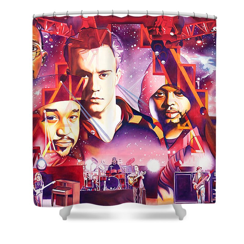 Dave Matthews Band Shower Curtain featuring the painting Mercy by Joshua Morton