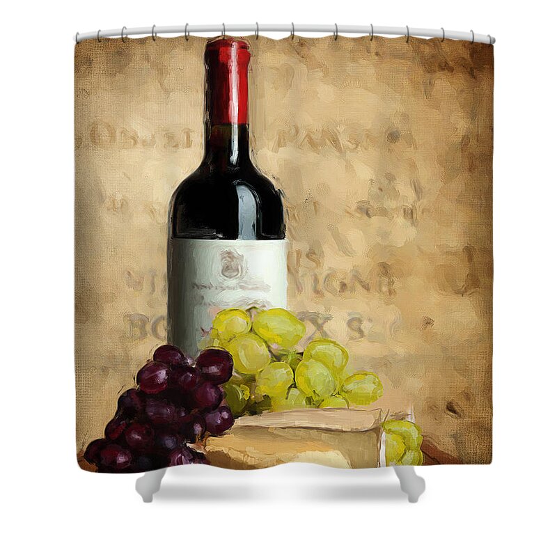 Wine Shower Curtain featuring the painting Merlot IV by Lourry Legarde