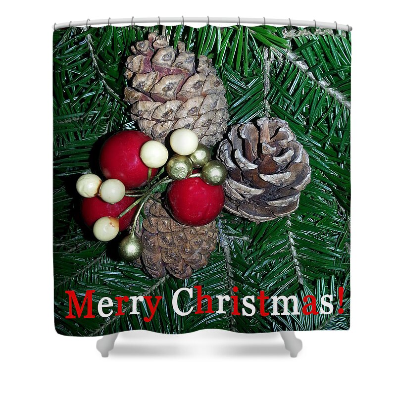 Merry Christmas 3 Shower Curtain featuring the photograph Merry Christmas 3 by Emmy Vickers