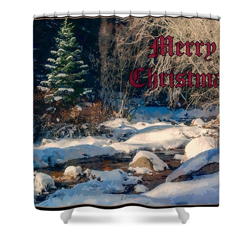 Merry Christmas Shower Curtain featuring the digital art Merry Christmas by Ernest Echols