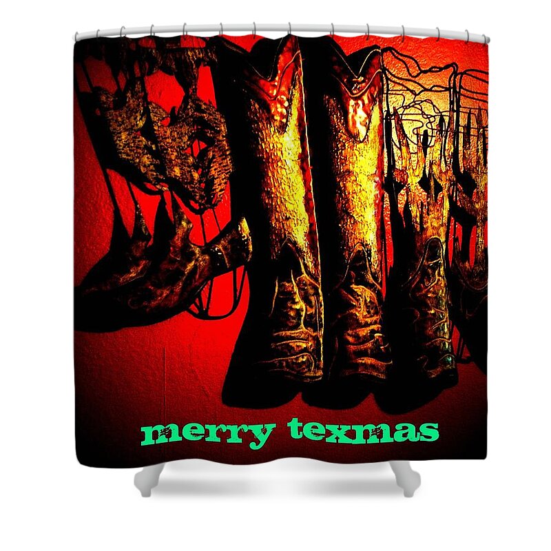 Christmas Shower Curtain featuring the photograph Merry Texmas by Chris Berry