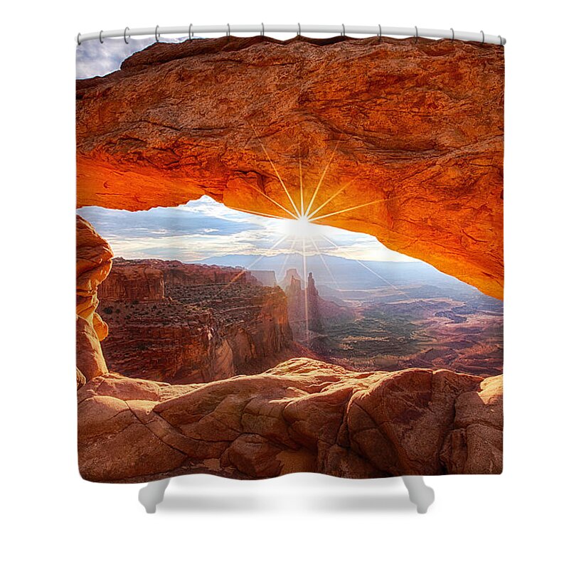 Sunrise Shower Curtain featuring the photograph Mesa's Sunrise by Darren White