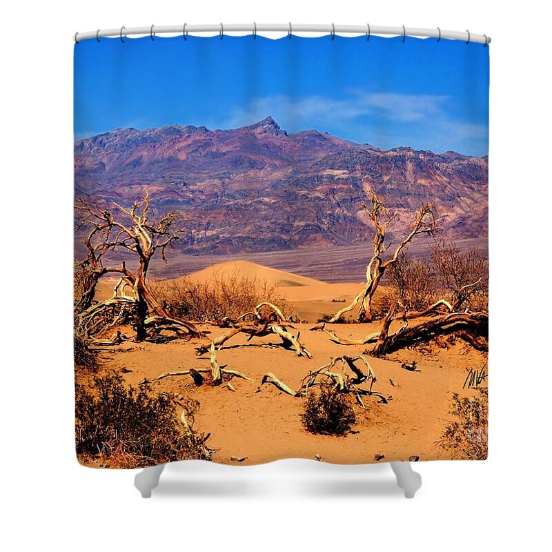 Mesquite Flat Sand Dunes Shower Curtain featuring the photograph Mesquite Flat Sand Dunes Death Valley CA by Mark Valentine