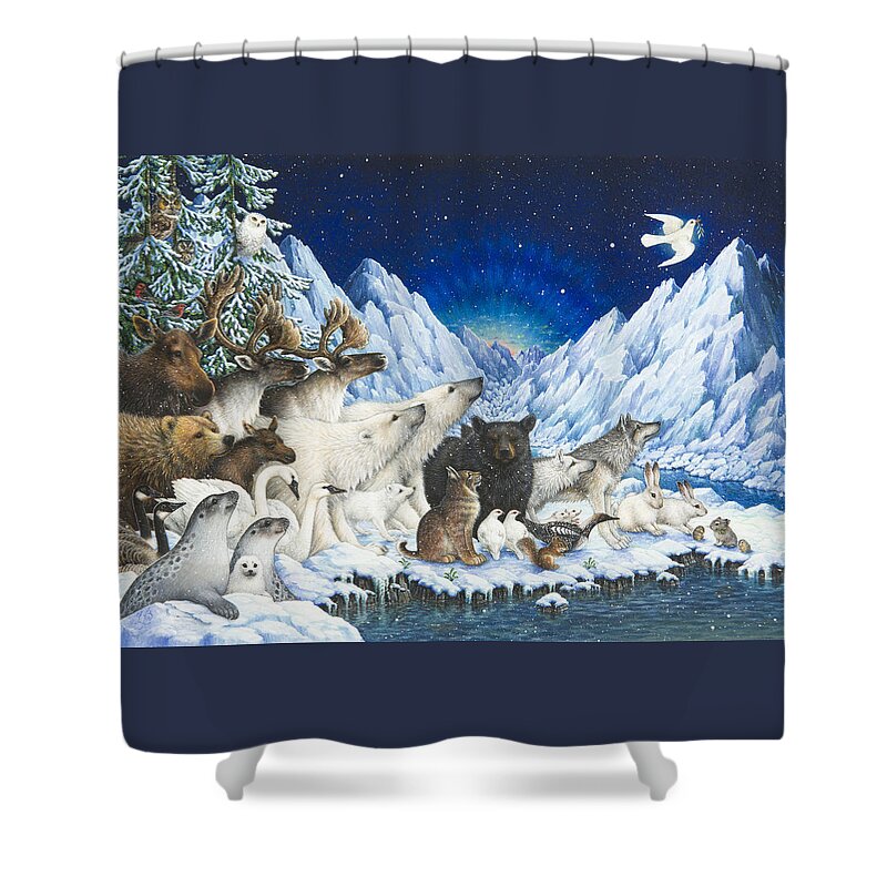 Animals Shower Curtain featuring the painting Message of Peace by Lynn Bywaters