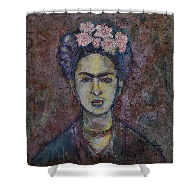Frida Kahlo Shower Curtain featuring the painting Metamorphosis Frida by Laurie Maves ART