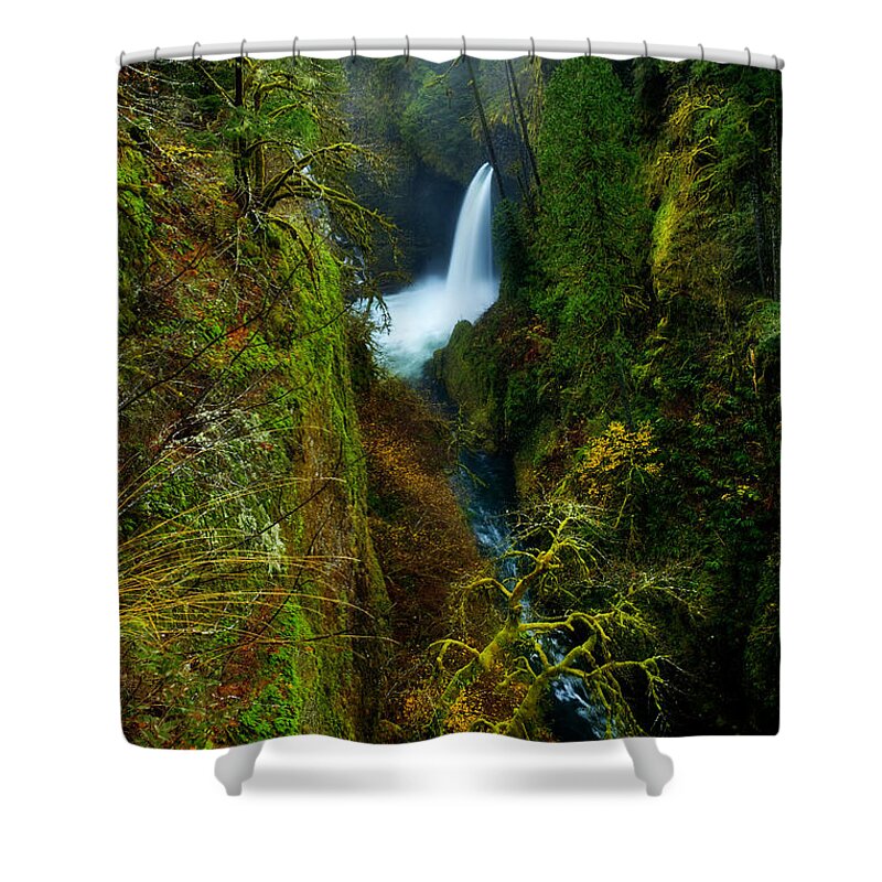Lush Shower Curtain featuring the photograph Metlako Falls by Darren White
