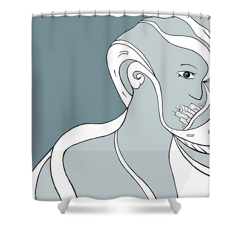 Woman Shower Curtain featuring the digital art Metro Polly by Craig Tilley