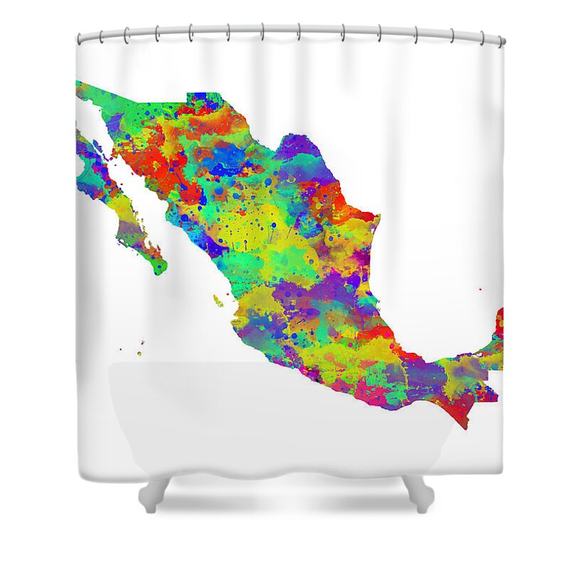 Mexico Shower Curtain featuring the photograph Mexico Watercolor Map by Chris Smith