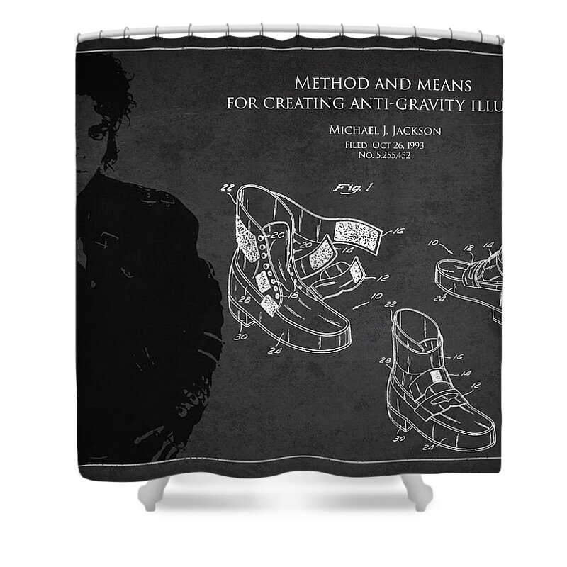 Michael Jackson Shower Curtain featuring the digital art Michael Jackson Patent by Aged Pixel