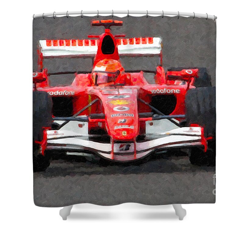 Clarence Holmes Shower Curtain featuring the photograph Michael Schumacher Canadian Grand Prix II by Clarence Holmes