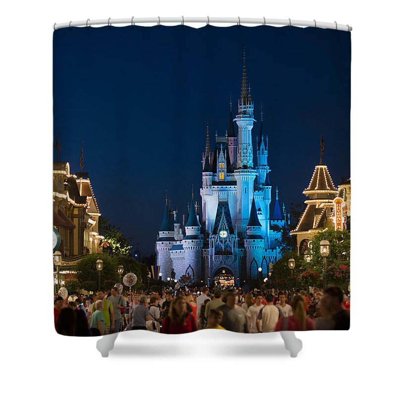 Disney Shower Curtain featuring the photograph Mickets Castle by Kevin Cable