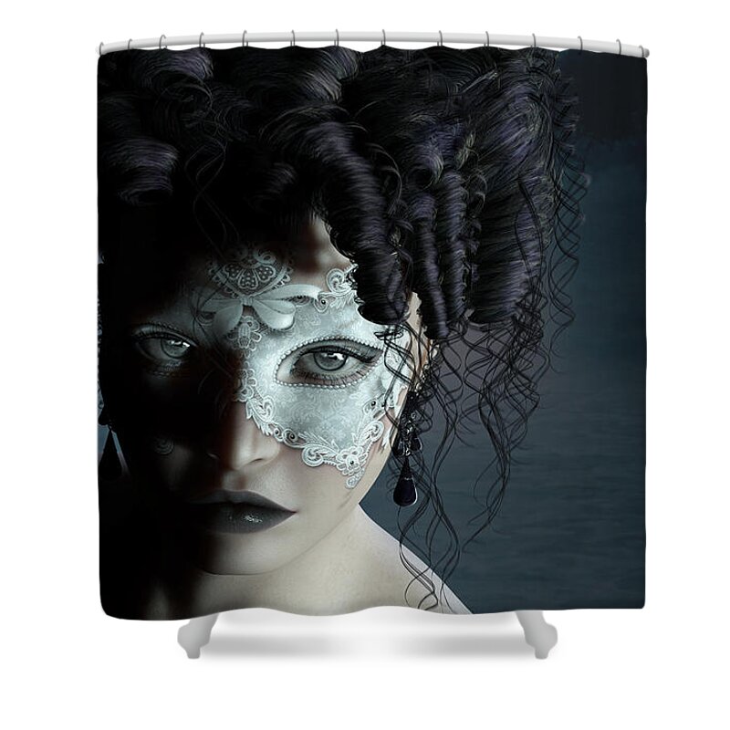 Woman Shower Curtain featuring the digital art Midnightlady by Britta Glodde