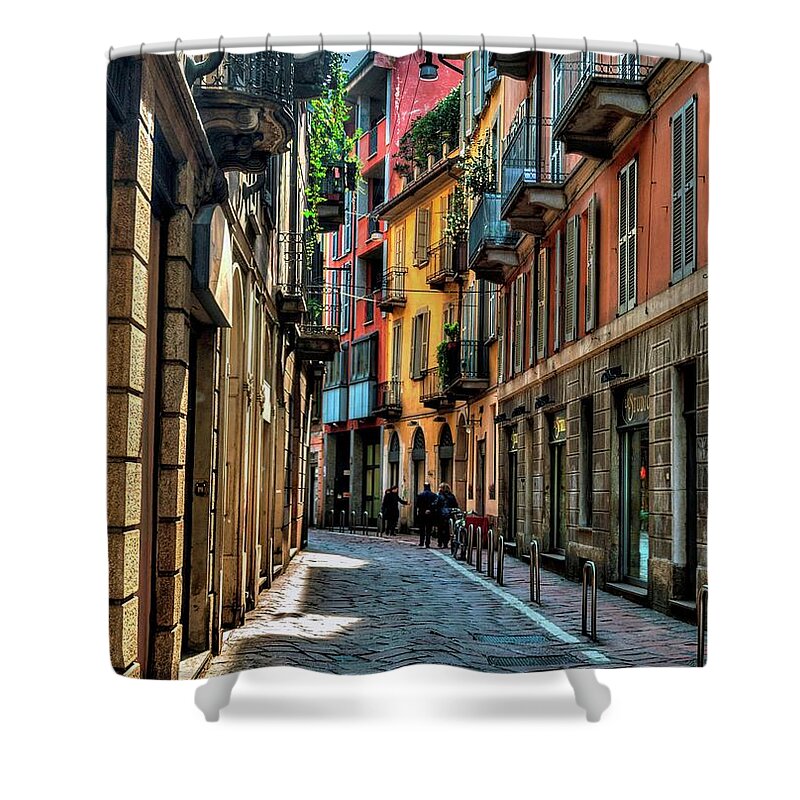 Shadow Shower Curtain featuring the photograph Milano, Via S. Maurilio by Piero M. Bianchi