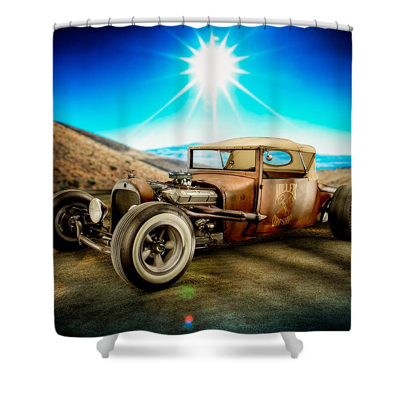 Antique Shower Curtain featuring the photograph Millers Chop Shop 23 Dodge Turtle Back by Yo Pedro