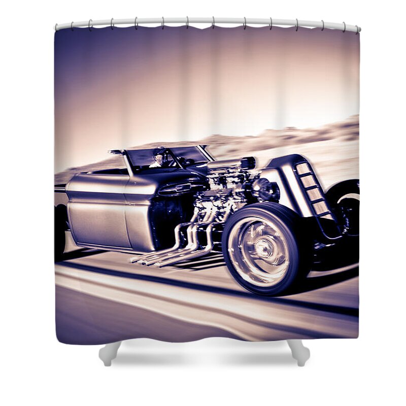 B&w Shower Curtain featuring the photograph Millers Chop Shop 64 GMC Truckster by Yo Pedro