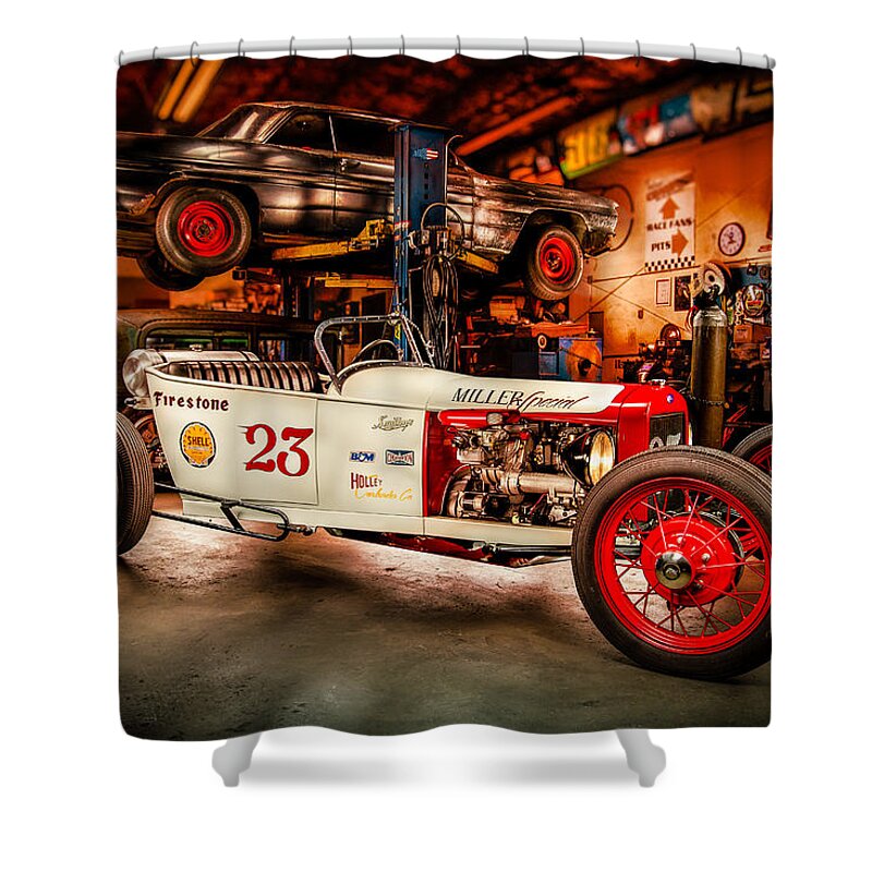 Car Shower Curtain featuring the photograph Millers Chop Shop Track T Toyota by Yo Pedro