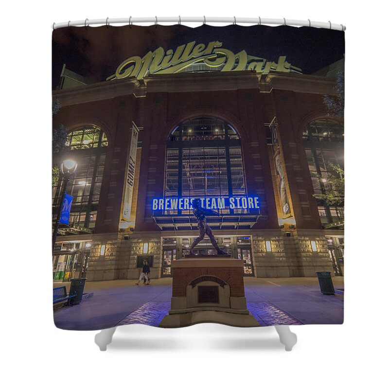 Milwaukee Brewers Shower Curtain featuring the photograph Milwaukee Brewers Miller Park 2 by David Haskett II