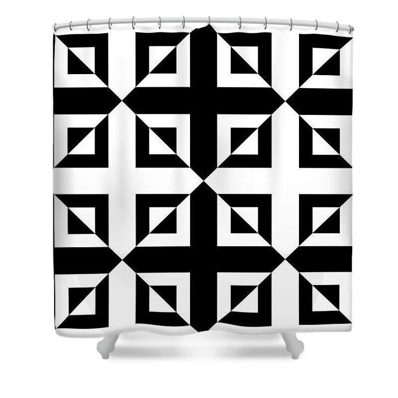 Squares Shower Curtain featuring the digital art Mind Games 42 se by Mike McGlothlen