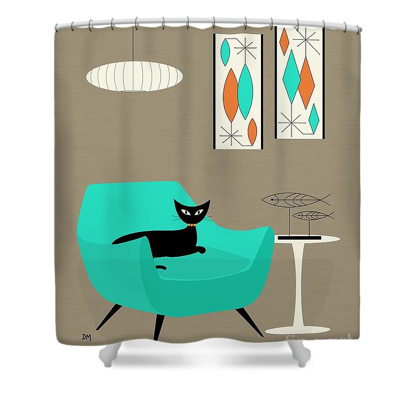 Retro Shower Curtain featuring the digital art Mini Gravel Art 7 by Donna Mibus