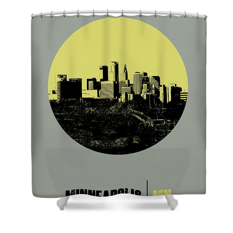  Shower Curtain featuring the digital art Minneapolis Circle Poster 2 by Naxart Studio