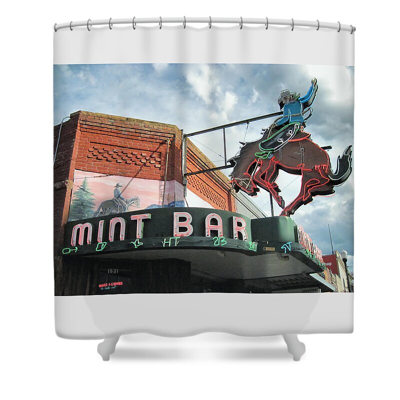 Landscapes Shower Curtain featuring the photograph Mint Bar Sheridan Wyoming by Mary Lee Dereske