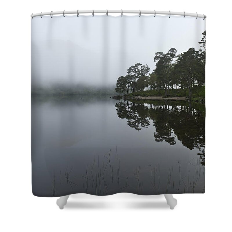 Mist Shower Curtain featuring the photograph Misty morning reflections by Gary Eason