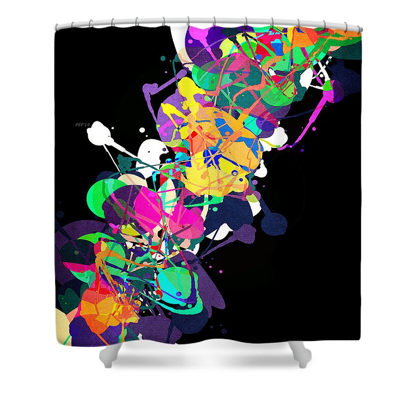 Mixed Media Shower Curtain featuring the digital art Mixed Media Colors 1 by Phil Perkins