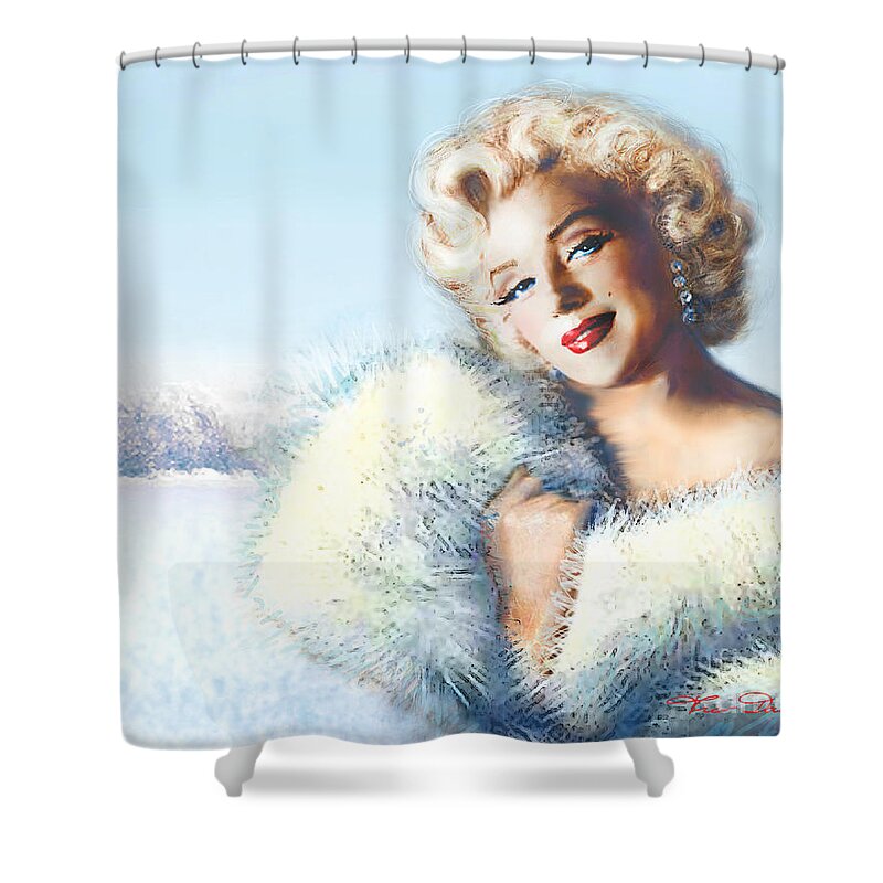 Marilyn Shower Curtain featuring the painting MM 126 d 4 by Theo Danella