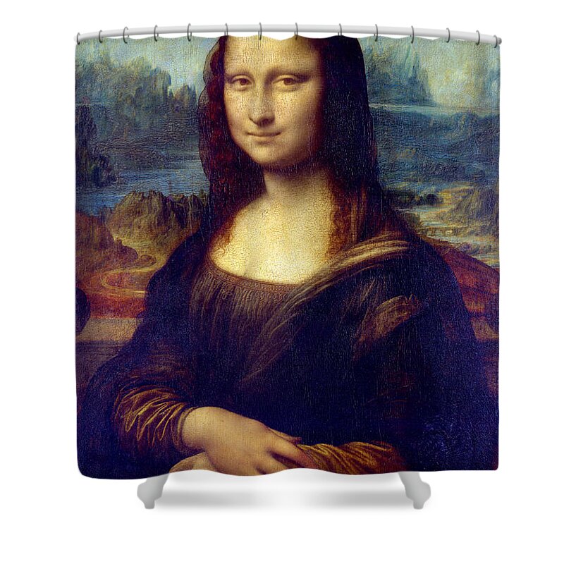 Mona Lisa Shower Curtain featuring the painting Mona Lisa by Karon Melillo DeVega
