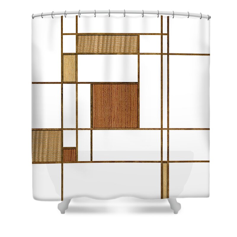 Box Shower Curtain featuring the photograph Mondrian in Wood by Yo Pedro