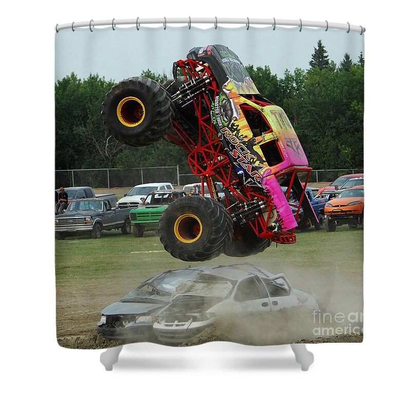 Monster Shower Curtain featuring the photograph Monster Trucks Size Matters 2 by Bob Christopher