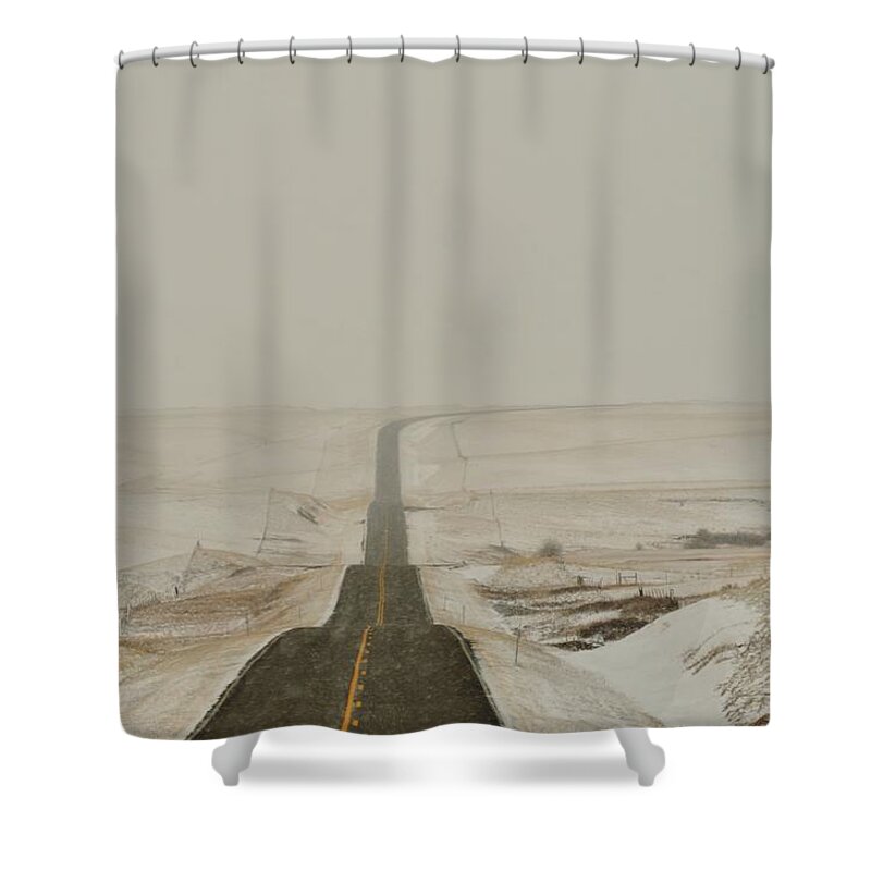 Highway Shower Curtain featuring the photograph Montana Highway 3 by Kae Cheatham