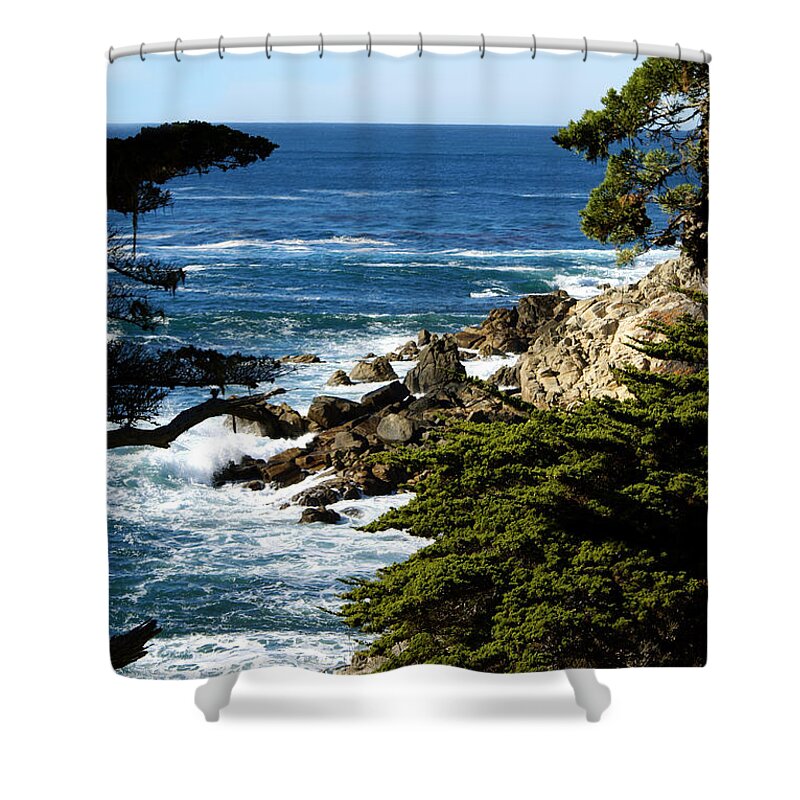 Monterey 17 Mile Drive Shower Curtain featuring the photograph Monterey 17 Mile Drive by Barbara Snyder