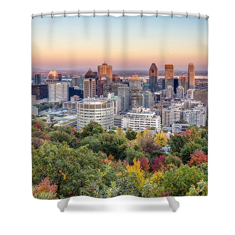 Montreal Shower Curtain featuring the photograph Montreal City in Autumn by Pierre Leclerc Photography