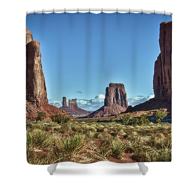 Monument Valley Utah Shower Curtain featuring the photograph Monument Valley UT 8 by Ron White