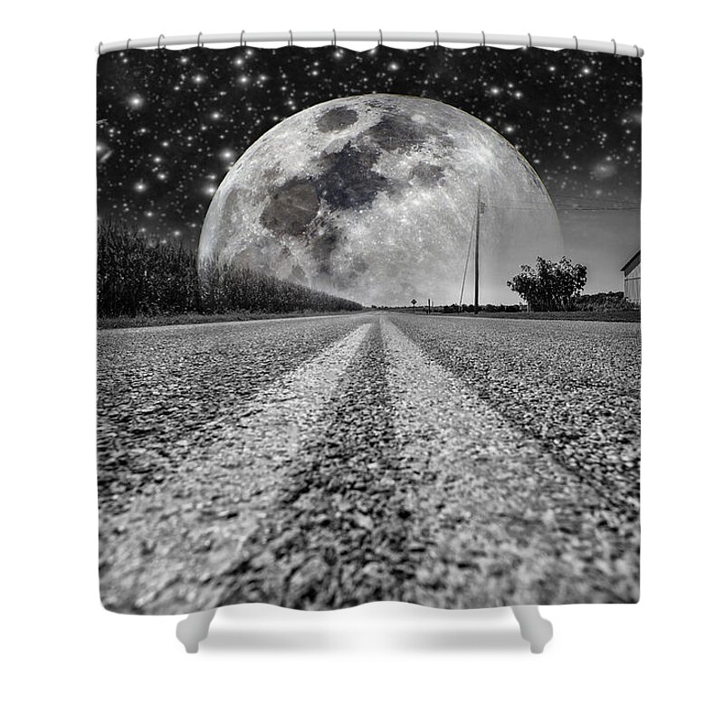 Surreal Shower Curtain featuring the photograph Moon Rise Country by Kevin Cable