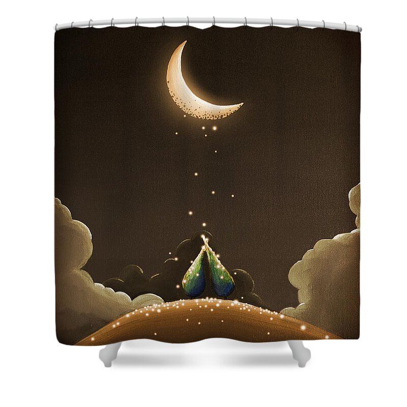 Moon Shower Curtain featuring the painting Moondust by Cindy Thornton