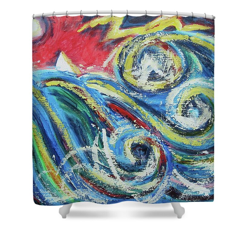Storm Shower Curtain featuring the painting Moonlight and Chaos by Diane Pape
