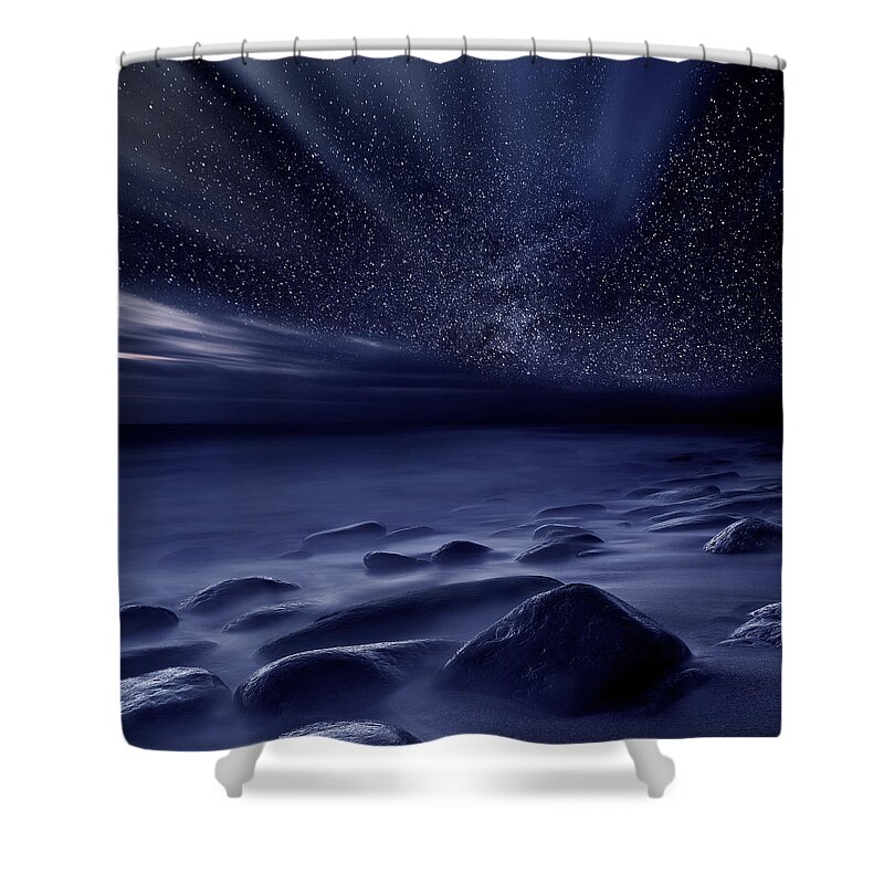 Night Shower Curtain featuring the photograph Moonlight by Jorge Maia